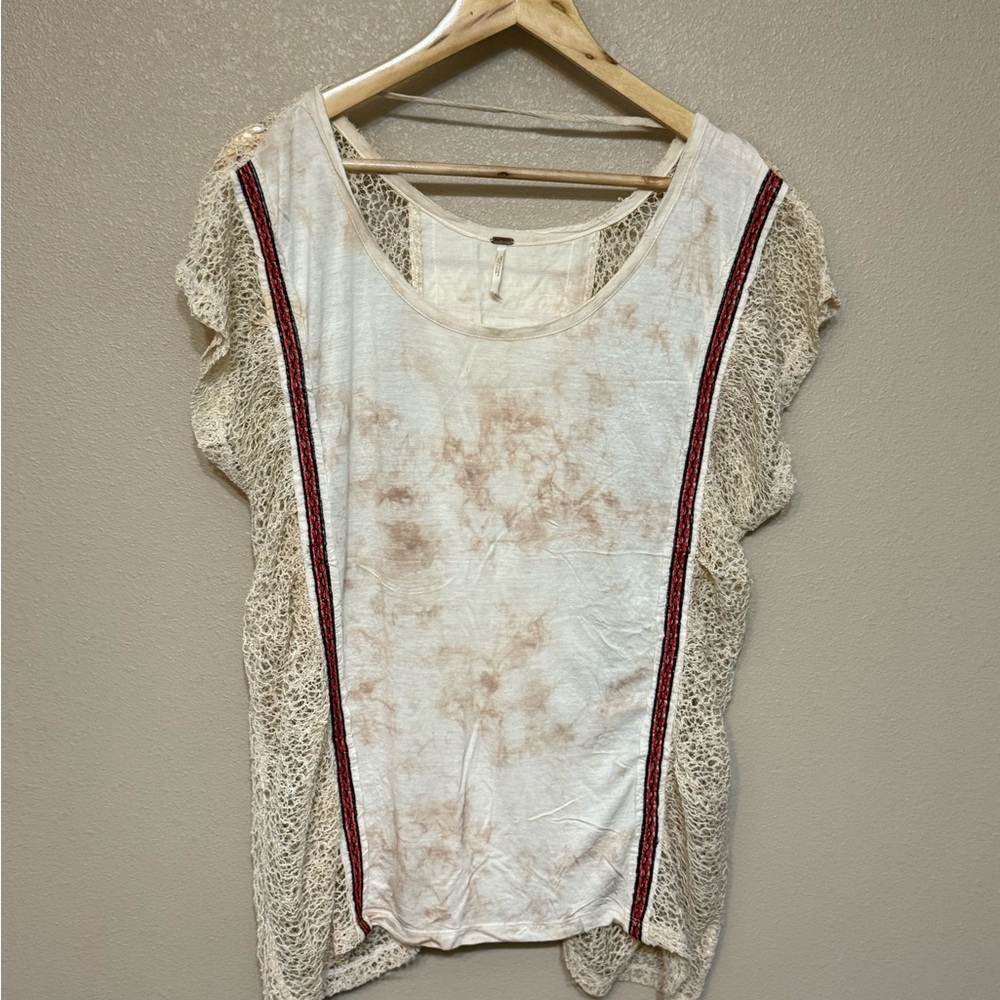 Free People Cream T-Shirt Blouse